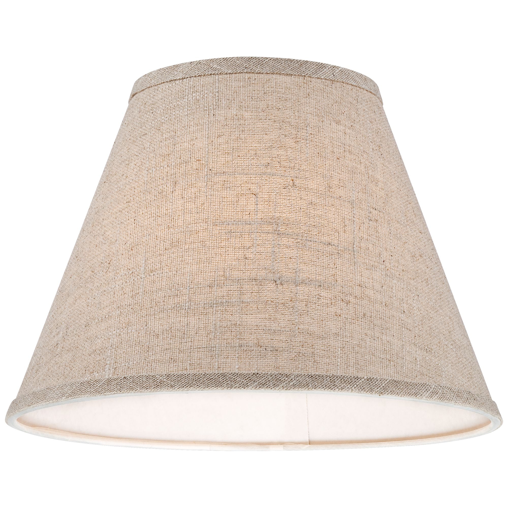 Springcrest Set of 2 Empire Lamp Shades Fine Burlap Small 6" Top x 12" Bottom x 9" Slant Spider Replacement Harp and Finial Fitting