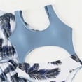 thumbnail image 4 of Odeerbi 8-14 Años Bikini de Playa Para Niñas Con Kimono Conjunto de Baño Hawaiano Traje de Baño Floral Traje de Baño de Manga Corta Con Estampado de Plumas Traje de Baño de Tres Piezas, 4 of 5