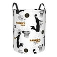 thumbnail image 2 of PAYOHTO Foldable Laundry Room Hamper Bucket Waterproof Bathroom Basket for College Student Living Room Storage Pillows Blankets Basketball Players on White Background, 2 of 8