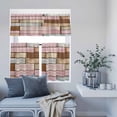 thumbnail image 6 of 3 Piece Kitchen Curtains and Valances Set Pink Brown Vintage Cafe Curtains 24 Inch Length Retro Farmhouse Elegant Pastoral Valance & Tier Curtain for Living Room Bedroom Window 54"x18"+27"x24"*2, 6 of 6
