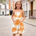 thumbnail image 6 of WAVSUF Girls Casual Cami Dresses Tie-Dye Sleeveless Adjustable Strap Lightweight Soft Kids 2026 Summer Trendy Sundress Orange Size 8, 6 of 9