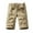 Khaki, variant on Men's Summer Casual Pocket Straight Leg Solid Color Shorts Ideal for Beaches, with Different Sizes and Lengths