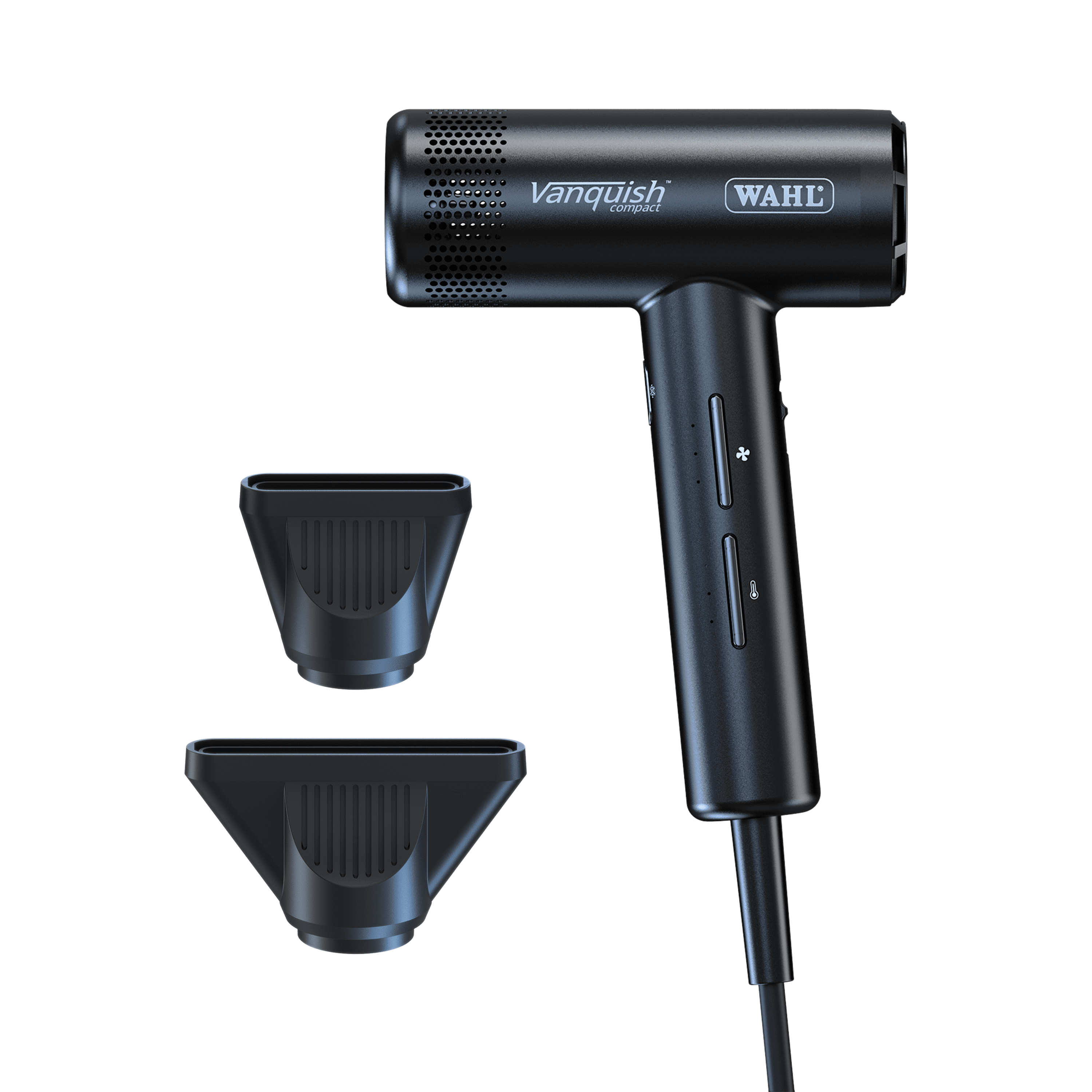 Wahl Professional Vanquish Compact Digital Motor Hair Dryer, 1600W Lightweight Professional Blow Dryer with Magnetic Attachments, Black