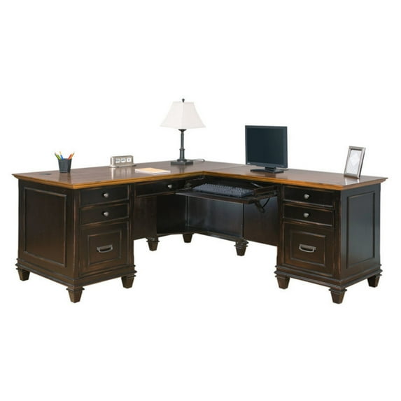 Martin Furniture Hartford L-Shaped Desk with Optional Hutch