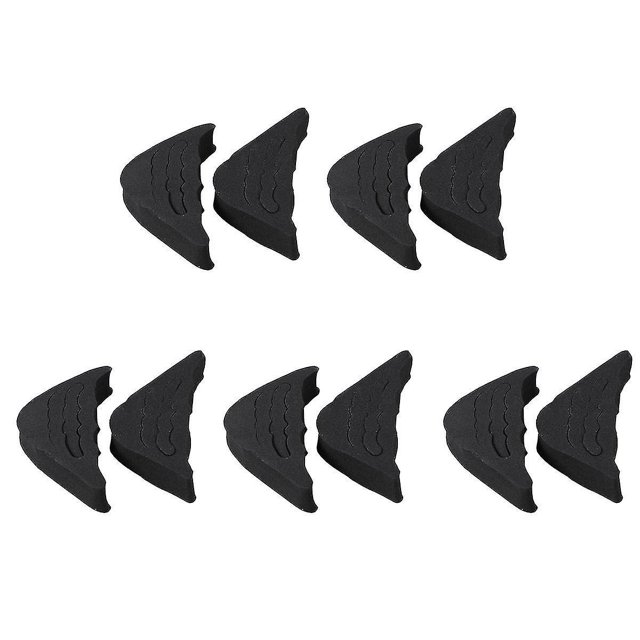 5 pares de plantillas para el antepié, plantillas para zapatos de tacón alto, almohadilla de medio código, tapones para la cabeza del zapato (negro) LingWen 8390611492168