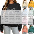 thumbnail image 4 of Bow Knot Crewneck Sweatshirt For Women Fall Fleece Lined Long Sleeve Cute Casual Loose Pullover Tops, S-XXL, 4 of 6