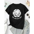 thumbnail image 4 of Creative Six-Pointed Star Pigeon Pattern Printed Women'S Fashionable Round Neck Short Sleeve, Simple Casual Sports T-Shirt, Comfortable Summer Top for Women During Holidays., 4 of 8
