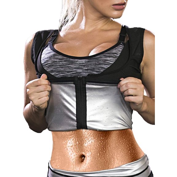LELINTA Women's Hot Sauna Sweat Vest with Zipper Body Shaper Slimming Workout Sauna TaLELINTA Top Shapewear For Weight Loss Sweat Sauna Shaper