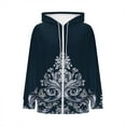 thumbnail image 7 of JTZGDY Womens Full-Zip Fleece Hoodie Sweatshirts Lightweight Casual Striped/Plaid/Floral/Color Block Print Drawstring Long Sleeve Hooded Ouwear Jackets with Pockets Fashion Outfit Clothes Blue#03 XL, 7 of 7