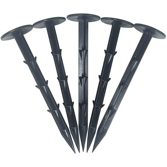 (100-PACK) 4" Heavy Duty Professional Grade Plastic Landscape & Garden Spikes - Multi Use Weed Fabric, Erosion Netting & Tarp Stakes (4" Inch Stake)