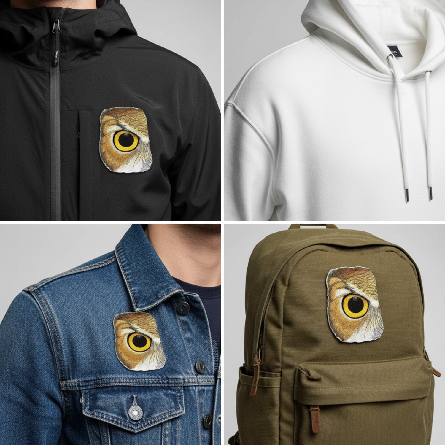 Custom and Unique Eye of Owl Embroidered Iron on/Sew Patch [6.87"4.63"]