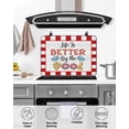 thumbnail image 4 of Large Induction Cooktop Protector Mat Colorful Letters Stove Top Covers for Electric Stove, Boho Summer Swimming Circles Red Plaid Decorative Stove Burner Cover Mats, Glass Top Stove Cover, 4 of 7