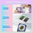 thumbnail image 4 of Portable Charger with Portable Handheld Game Console, 5000mAh Charging Battery, Gaming Power Bank Built-in 6000 Games, Power Pack Backup, Pinkish Purple, 4 of 13
