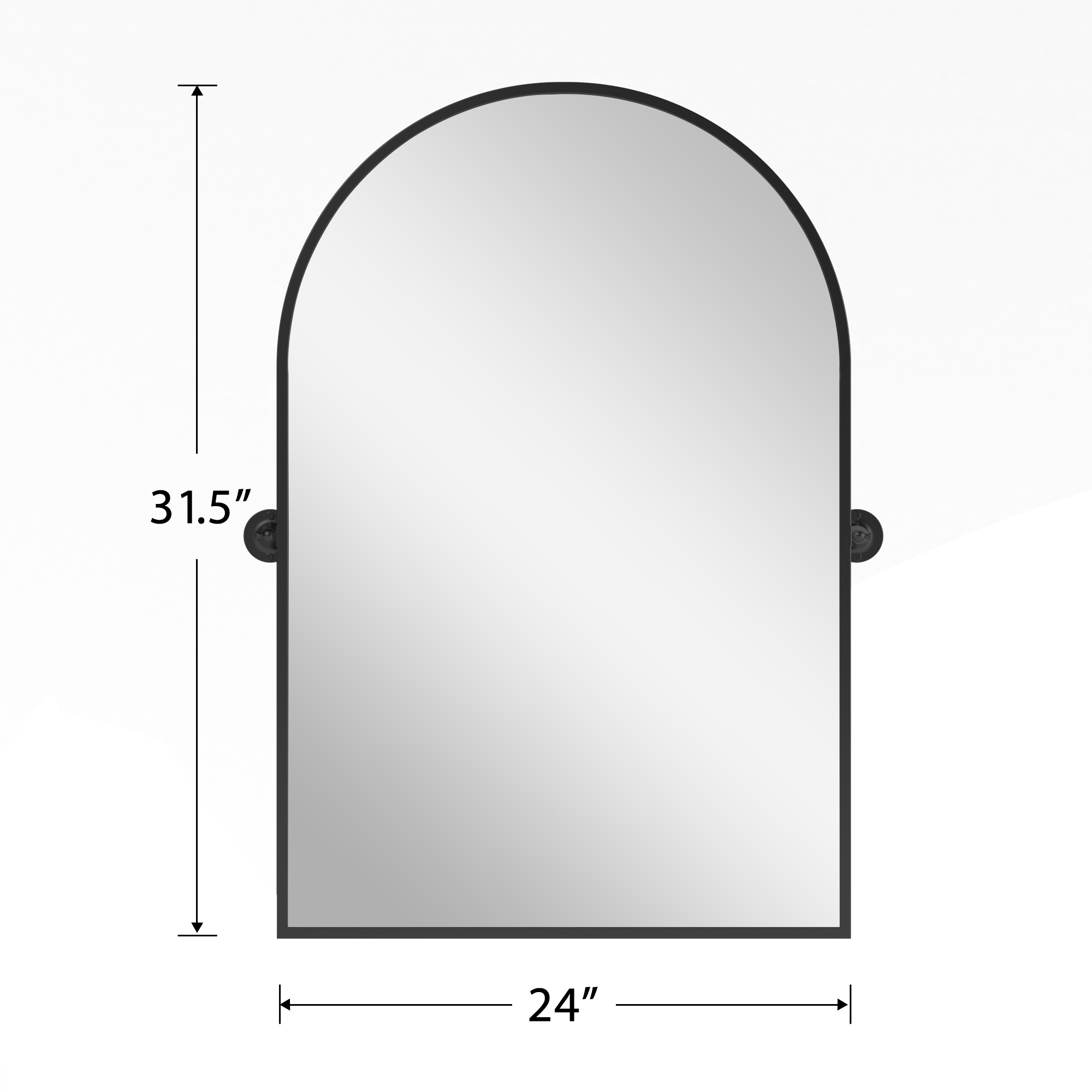 MAYEERTY 32"x24" Arched Gold Wall Mounted Black Vanity Mirror