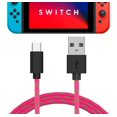 thumbnail image 1 of TalkWorks USB C Charger Cable for Nintendo Switch/Lite + Switch OLED & Pro Controller – 6ft Nylon Braided USB Type C Charging Cable – Pink & Green Mix, 1 of 5