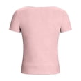thumbnail image 5 of Lumosvexa Women Graphic Short Shirt Sleeved Tops Womens Casual T-Shirt Fashionable Crew Neck T Shirt Pink Size 2XL, 5 of 7