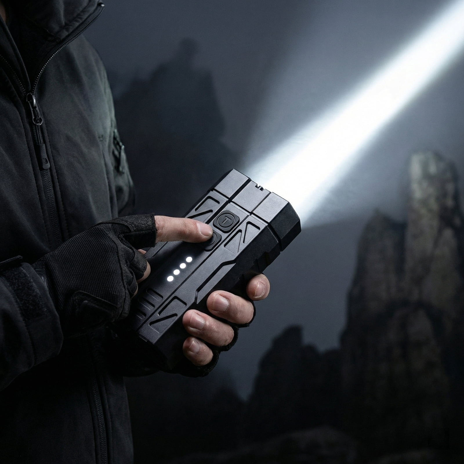 Flashlight, Dual Switch White Laser High Brightness, Aluminum Alloy Portable 1 Pack, for Outdoor Camping Hiking Emergency Long Range Lighting
