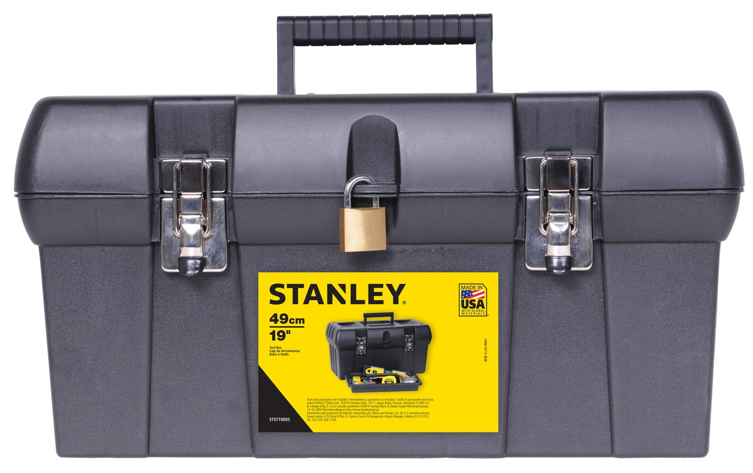 STANLEY 016011R One-Latch 16-Inch Toolbox with 2-Lid Organizer 