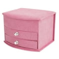 thumbnail image 4 of capas joyería portátil pendientes anillos pulsera collar caja organizador almacenamiento rosa, 4 of 5