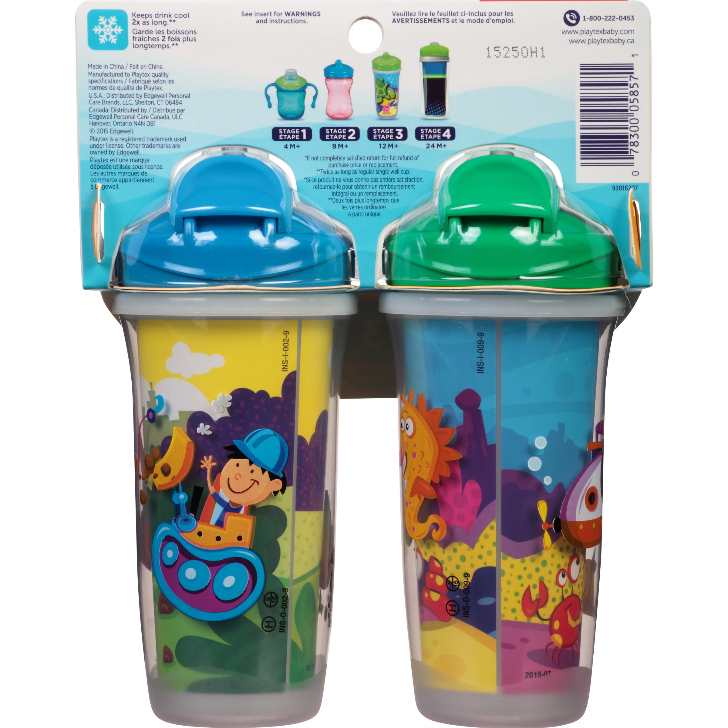 Playtex® Stage 2 Straw Cup - 2 Pack - Blue and Green – PlaytexBaby
