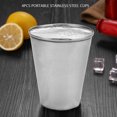 thumbnail image 3 of 4pcs Durable Cups, Silver Cup Set, for Outdoor Camping Travel Long Time Use, 3 of 8