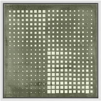 IDEA4WALL Framed Canvas Print Wall Art Abstract Grayscale Dot Matrix Illustrations Modern Art Geometric Pattern Wall Decorative Relax/Calm Comtenporary for Rooms - 16"x16" WHITE