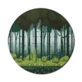 thumbnail image 1 of Jungle Mouse Pad for Computers, Cartoon Trees Forest Grass at Twilight Illustration, Round Non-Slip Thick Rubber Modern Gaming Mousepad, 8" Round, Evergreen Blue, by Ambesonne, 1 of 2