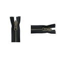 thumbnail image 1 of #5 Antique Brass Reversible Medium Weight Metal Separating YKK Jacket Inside/Outside Zipper - Choose Length - Color: Black - 1 Zipper Per Pack - Made in The United States, 1 of 1