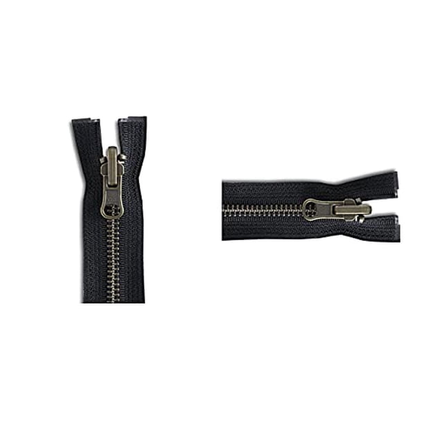 YKK #5 Brass Jacket Zipper - 27" Medium Weight Separating Zipper In 580 Black (Single Pack)
