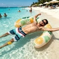 thumbnail image 4 of Miwamany Thick Inflatable Half Arc Fruit Swim Float, C Shape Water Tube Ring for Pool Lake Beach, Soft Buoyant Summer Pool Floatie for Teens Adults Kids Outdoor Water Floating Gear (29.5x19.7in), 4 of 6