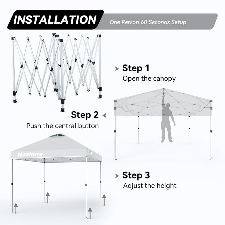 Nazhura Easy Setup 10'x10' Pop Up Canopy Tent with Sand