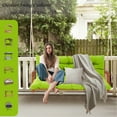 thumbnail image 6 of Outdoor Cushions for Patio Furniture, 4" Thick Waterproof Porch Swing Cushions Replacement with Backrest, 2-3 Seater Bench Cushion（Light green,40*60in）, 6 of 7