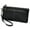 #1 Black, variant on Women Genuine Leather Wristlet Wallet with Hand Strap. 3 Zipped Pockets, 6 Credit Card Slots Case Coin Purse.