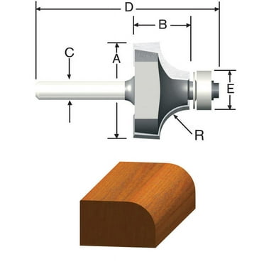 Bosch 1/4In X 17/32In Carbide Tipped Roundover / Beading Bit