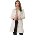 thumbnail image 1 of Abrigo de gamuza sintética para mujer Gabardina con cinturón y botones en la parte delantera de invierno Beige L, 1 of 5
