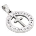 thumbnail image 1 of Round Crucifix Pendant Shiny Glossy Elegant Style Crucifix Necklace Pendant Light Weight For Men For Daily ANGGREK Arte y Manualidades, 1 of 8