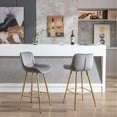 thumbnail image 2 of Dtwnek 2 Pcs 26" Velvet Bar Stools with Metal Frame and Footrest, Upholstered Counter Barstool for Dining Room, Bar, Gray, 2 of 8