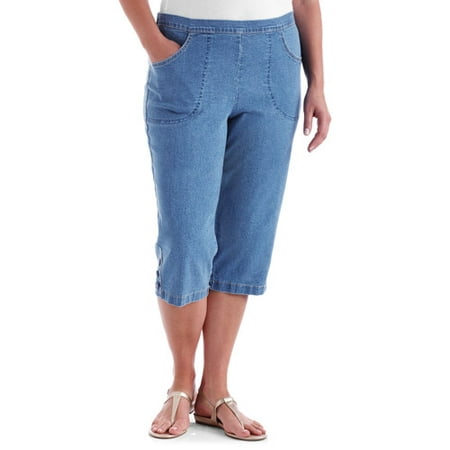 Just My Size - Women's Plus Denim 3-Button Capri - Walmart.com