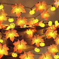 thumbnail image 3 of Clearance! Maple String Lights Leaves Garland with LED Lights，Lighted Fall Garland Maple Leaves for Halloween Autumn Fall Thanksgivin Decoration String Light,A, 3 of 4