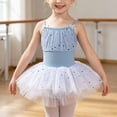 thumbnail image 2 of Girls Camisole Tutu Leotard with Sparkle Mesh and Bow Straps,Ballet Dance Dress, 2 of 8