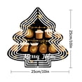 thumbnail image 3 of Stylized Metal Hanging Christmas Tree Wind Spinner - Gingerbread Ornaments & Crown Design for Yard & Garden Decor - Merry Christmas, 3 of 7