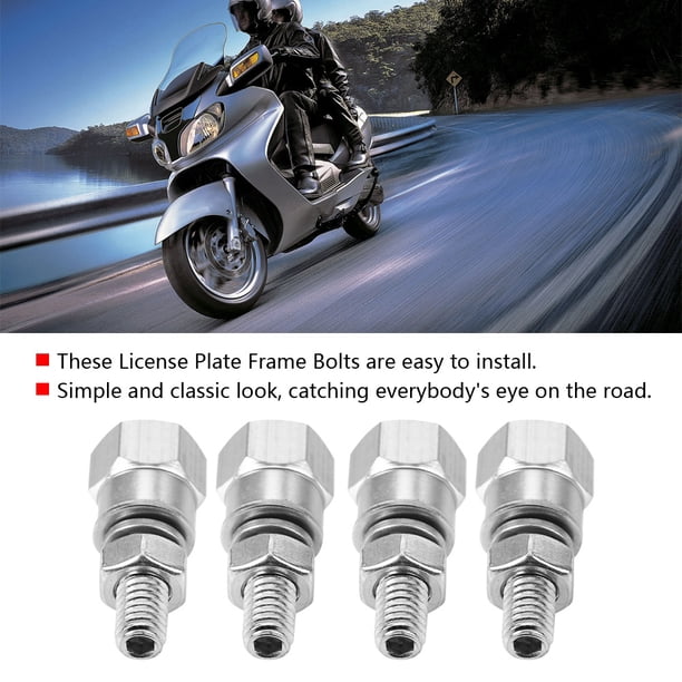 PERNOS DEL MARCO DE LACA DE MATRÍCULA, Tornillos Universales de los Pernos del Marco de la Rosca de 4 piezas para la motocicleta