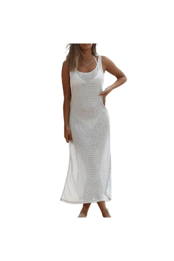 2022 Summer Swimsuit Cover Beach Cover Up Crochet Knitted Beachwear Pure Color