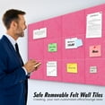 thumbnail image 5 of Topboutique Cork Board Alternative 12 Pack 12*12 inch Felt Bulletin Board Felt Wall Tiles Wall Organization Panels Pin Board Tack Board with Self Adhesive Stickers & Pushpins-Safe Removable-Peachblow, 5 of 8