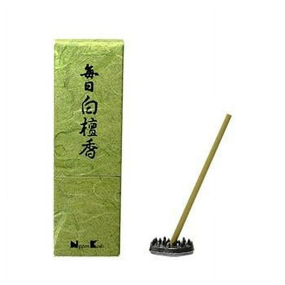 Nippon Kodo Mainichi Byakudan Sandalwood 24 Sticks with Incense Holder
