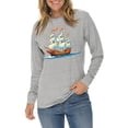 thumbnail image 3 of Painting Ship With Sails Graphic Long Sleeve Crewneck Tee - Heather Grey XL, 3 of 4