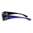 thumbnail image 3 of SA106 Womens Rhinestone Polarized Lens Rectangular 60mm Fit Over Sunglasses Purple, 3 of 4