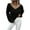 Black, variant on IROINNID Womens Sweater V-Neck Pullover Sweater Solid Color Comfy Short Length Long Sleeve Sweater Top Sweater