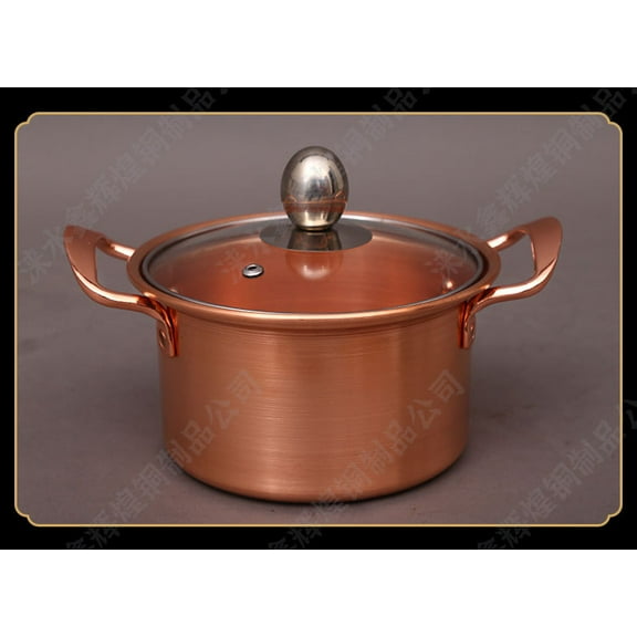 Wollet Pure Copper Pot for Boiling Soup&Milk, Single Person Small Hot Pot, Pure Copper Hot Pot, Lamb Hot Pot, for Induction Cooker