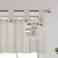 thumbnail image 3 of Linen Tier Curtains with Solid Button, Rod Pocket Kitchen Cafe Curtain Valance, 3 of 8